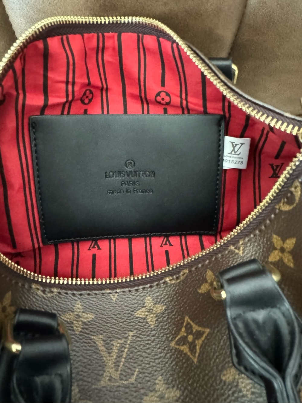 Brown Monogram Canvas Satchel Bag - Brown & Black - Picture 2 of 5